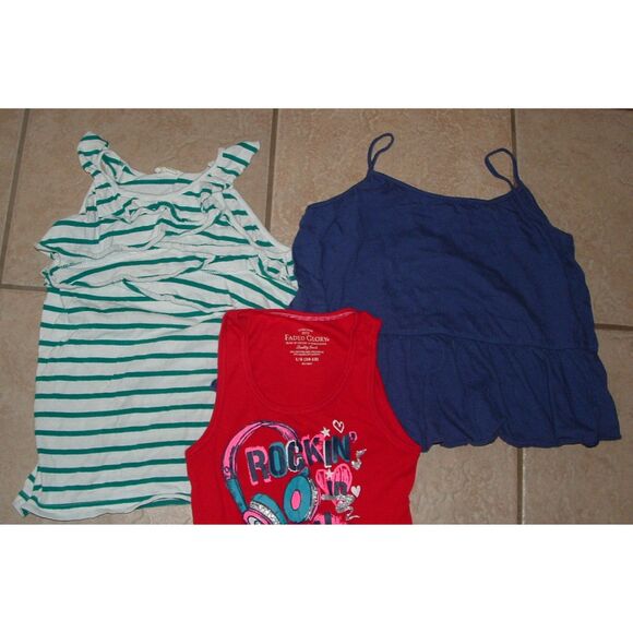 Girls Sz Large (10-12) Casual Wear 3 Pc Tank Top Assorted Lot OLD NAVY CRAZY 8 - Picture 2 of 3